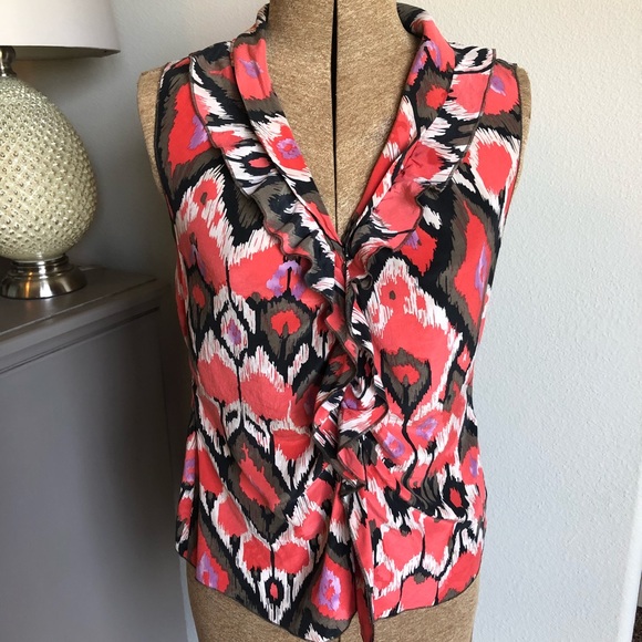 Tahari Tops - Tahari Silk Sleeveless Button Down Blouse Size S